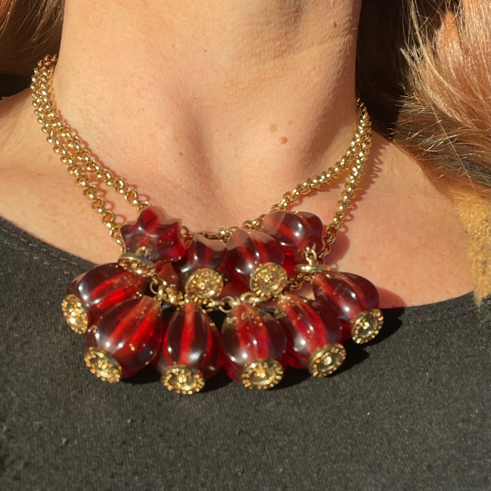 Ted Baker Blood Red Jewel Statement Neckla…